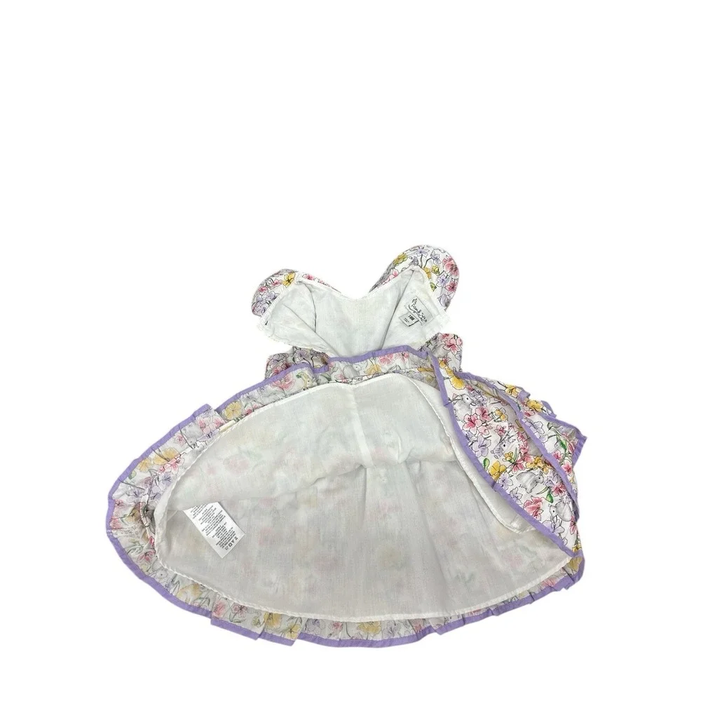 Pippa & Julie Baby Girl Floral Bunny Print Ruffled Dress Easter Spring 18 Months